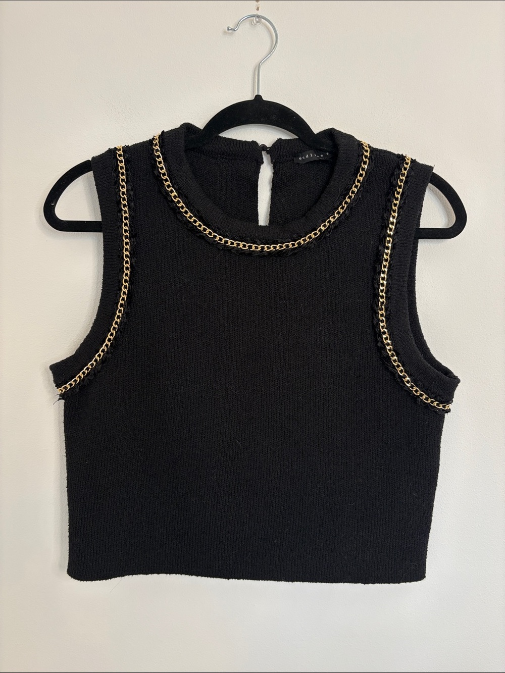 Endless Rose Gold Trimmed Sweater Tank - Picture 4 of 8